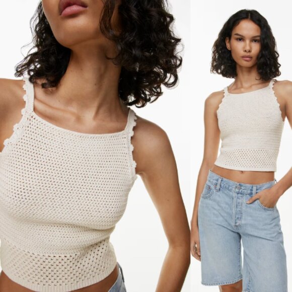 Aritzia Wilfred Sunset Top Crocheted sweater tank Small 1165 - Picture 1 of 7